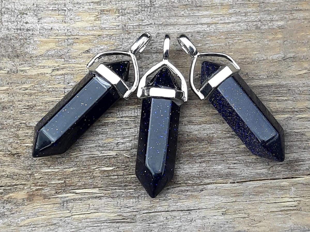 Edelsteen Blauwe Goudsteen - pendel - healing punt hanger